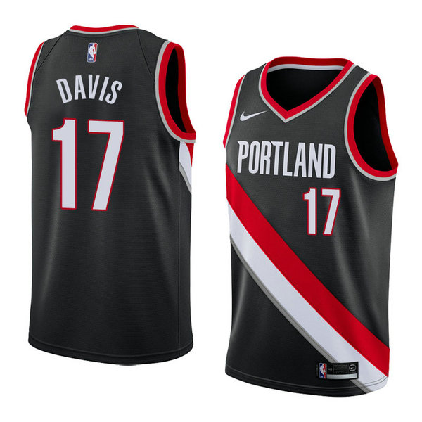 Camiseta baloncesto Ed Davis 17 Icon 2018 Negro Portland Trail Blazers Hombre