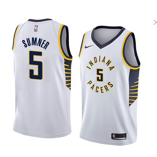 Camiseta baloncesto Edmond Sumner 5 Association 2018 Blanco Indiana Pacers Hombre