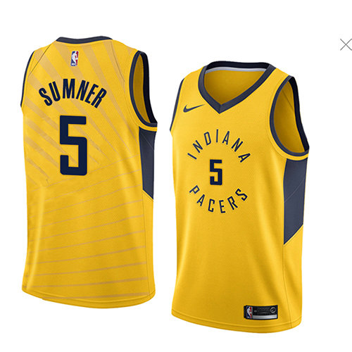 Camiseta baloncesto Edmond Sumner 5 Statement 2018 Amarillo Indiana Pacers Hombre
