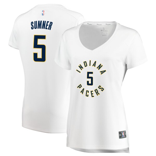 Camiseta baloncesto Edmond Sumner 5 association edition Blanco Indiana Pacers Mujer
