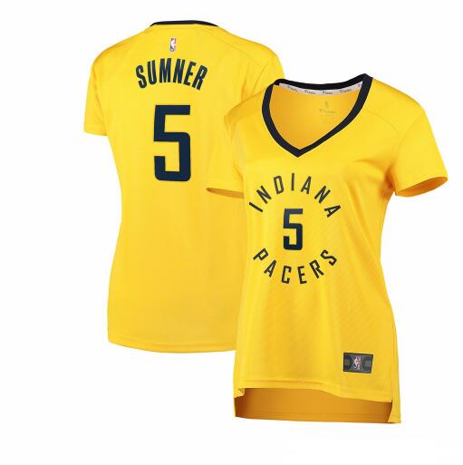 Camiseta baloncesto Edmond Sumner 5 statement edition Amarillo Indiana Pacers Mujer