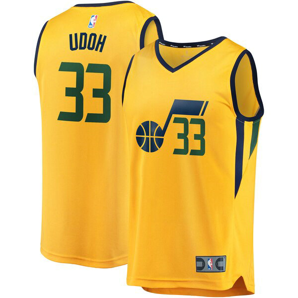 Camiseta baloncesto Ekpe Udoh 33 Statement Edition Amarillo Utah Jazz Hombre