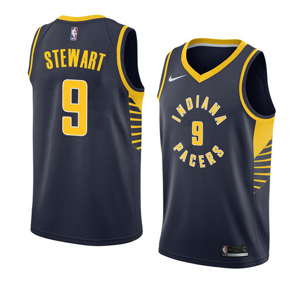 Camiseta baloncesto Elijah Stewart 9 Icon 2018 Azul Indiana Pacers Hombre