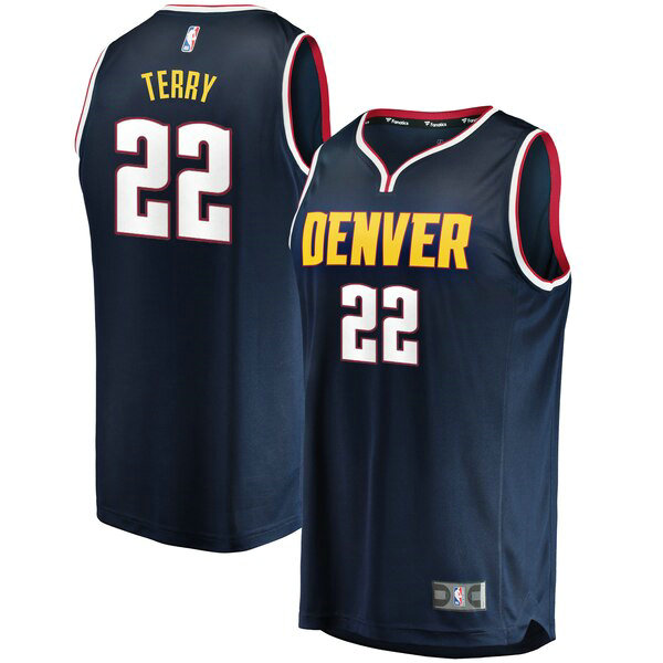 Camiseta baloncesto Emanuel Terry 22 Icon Edition Azul Denver Nuggets Hombre