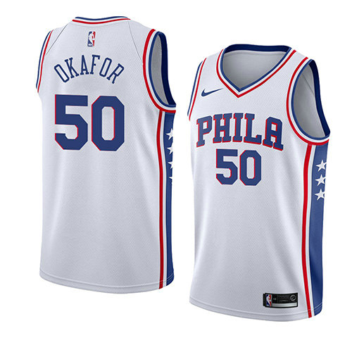 Camiseta baloncesto Emeka Okafor 50 Association 2018 Blanco Philadelphia 76ers Hombre