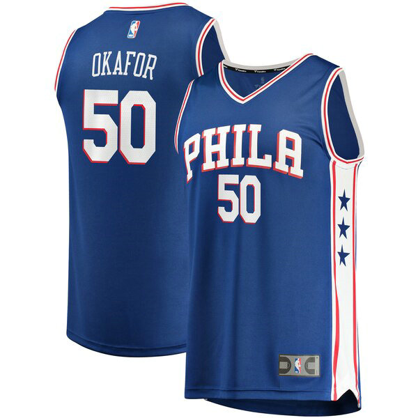 Camiseta baloncesto Emeka Okafor 50 Icon Edition Azul Philadelphia 76ers Hombre