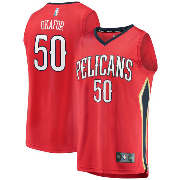 Camiseta baloncesto Emeka Okafor 50 Statement Edition Rojo New Orleans Pelicans Hombre