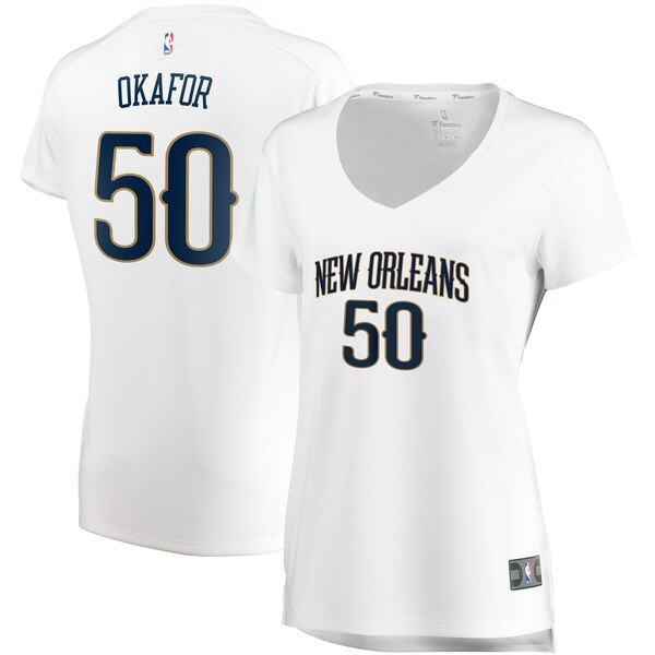 Camiseta baloncesto Emeka Okafor 50 association edition Blanco New Orleans Pelicans Mujer