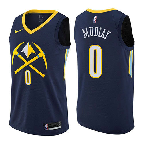 Camiseta baloncesto Emmanuel Mudiay 0 Ciudad 2017-18 Azul Denver Nuggets Hombre