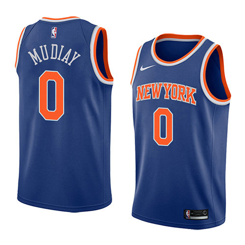 Camiseta baloncesto Emmanuel Mudiay 0 Icon 2018 Azul New York Knicks Hombre