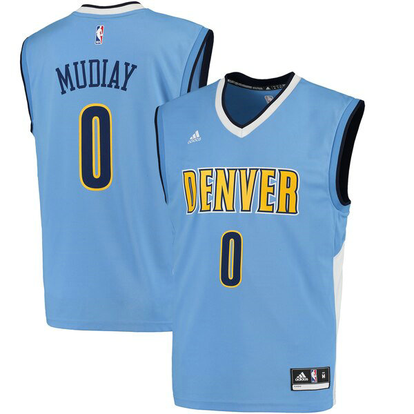 Camiseta baloncesto Emmanuel Mudiay 0 adidas Replica Azul Denver Nuggets Hombre