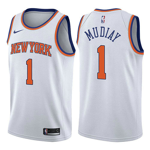 Camiseta baloncesto Emmanuel Mudiay 1 Association 2017-18 Blanco New York Knicks Hombre
