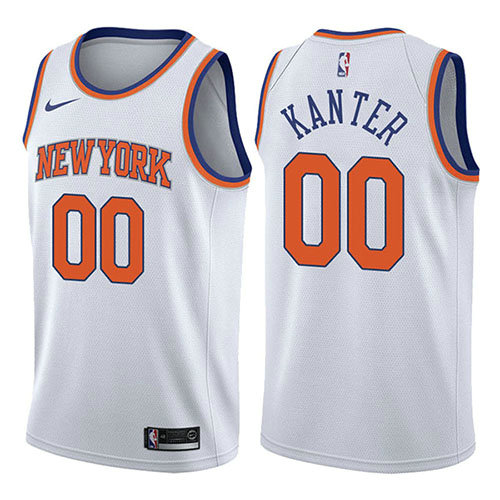 Camiseta baloncesto Enes Kanter 0 Association 2017-18 Blanco New York Knicks Hombre