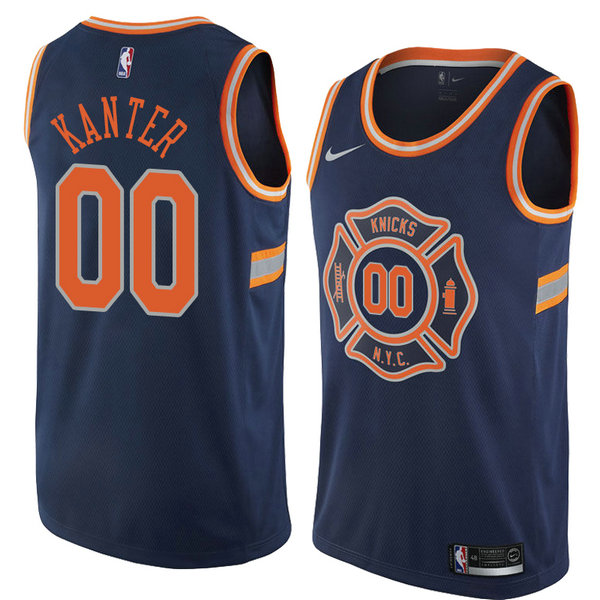 Camiseta baloncesto Enes Kanter 0 Ciudad 2018 Azul New York Knicks Hombre