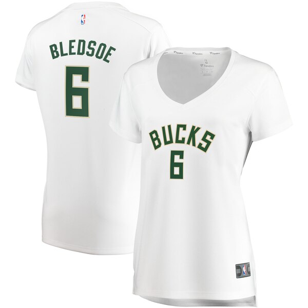Camiseta baloncesto Eric Bledsoe 6 association edition Blanco Milwaukee Bucks Mujer