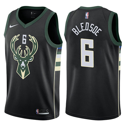 Camiseta baloncesto Eric Bledsoe 8 2017-18 Negro Milwaukee Bucks Hombre