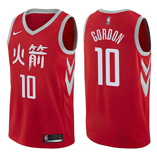 Camiseta baloncesto Eric Gordon 10 Ciudad 2017-18 Rojo Houston Rockets Hombre