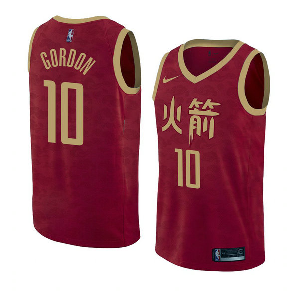 Camiseta baloncesto Eric Gordon 10 Ciudad 2018-19 Rojo Houston Rockets Hombre