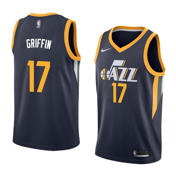 Camiseta baloncesto Eric Griffin 17 Icon 2018 Azul Utah Jazz Hombre