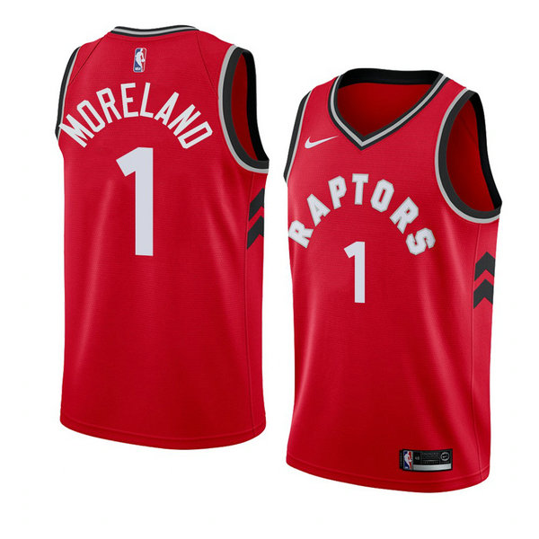 Camiseta baloncesto Eric Moreland 1 Icon 2018 Rojo Toronto Raptors Hombre