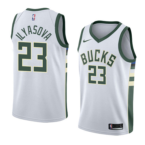 Camiseta baloncesto Ersan Ilyasova 23 Association 2018 Blanco Milwaukee Bucks Hombre