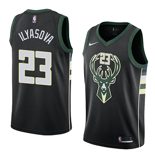 Camiseta baloncesto Ersan Ilyasova 23 Statement 2018 Negro Milwaukee Bucks Hombre