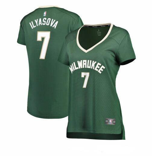 Camiseta baloncesto Ersan Ilyasova 7 icon edition Verde Milwaukee Bucks Mujer