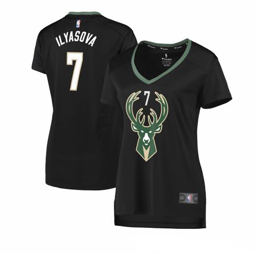 Camiseta baloncesto Ersan Ilyasova 7 statement edition Negro Milwaukee Bucks Mujer