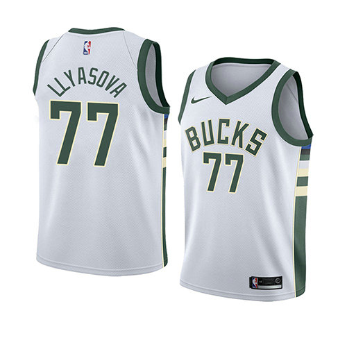 Camiseta baloncesto Ersan Llyasova 77 Association 2018 Blanco Milwaukee Bucks Hombre