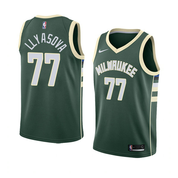 Camiseta baloncesto Ersan Llyasova 77 Icon 2018 Verde Milwaukee Bucks Hombre