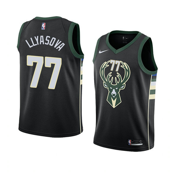 Camiseta baloncesto Ersan Llyasova 77 Statement 2018 Negro Milwaukee Bucks Hombre