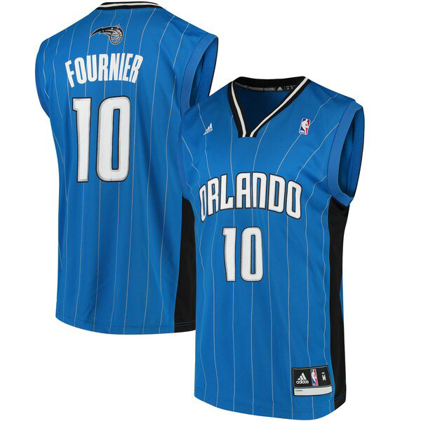 Camiseta baloncesto Evan Fournier 10 adidas Road Replica Azul Orlando Magic Hombre