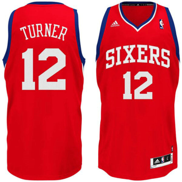 Camiseta baloncesto Evan Turner 12 adidas Rojo Philadelphia 76ers Hombre