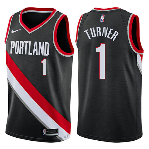 Camiseta baloncesto Evan Turner 1 Icon 2017-18 Negro Portland Trail Blazers Hombre