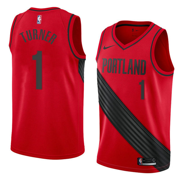 Camiseta baloncesto Evan Turner 1 Statement 2018 Rojo Portland Trail Blazers Hombre