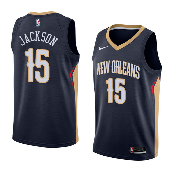 Camiseta baloncesto Frank Jackson 15 Icon 2018 Azul New Orleans Pelicans Hombre