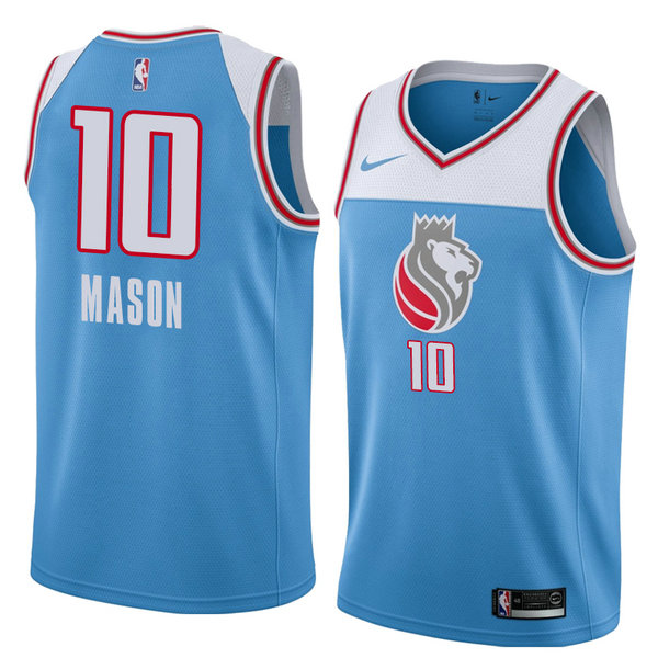 Camiseta baloncesto Frank Mason 10 Ciudad 2018 Azul Sacramento Kings Hombre