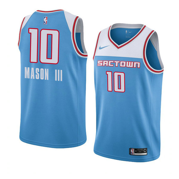 Camiseta baloncesto Frank Mason III 10 Ciudad 2018-19 Azul Sacramento Kings Hombre