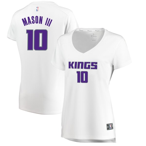 Camiseta baloncesto Frank Mason III 10 association edition Blanco Sacramento Kings Mujer