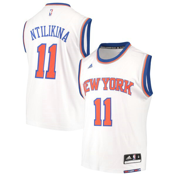 Camiseta baloncesto Frank Ntilikina 11 Home Replica Blanco New York Knicks Hombre
