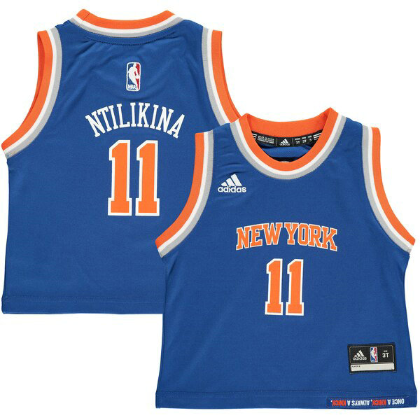 Camiseta baloncesto Frank Ntilikina 11 adidas Azul New Orleans Pelicans Nino
