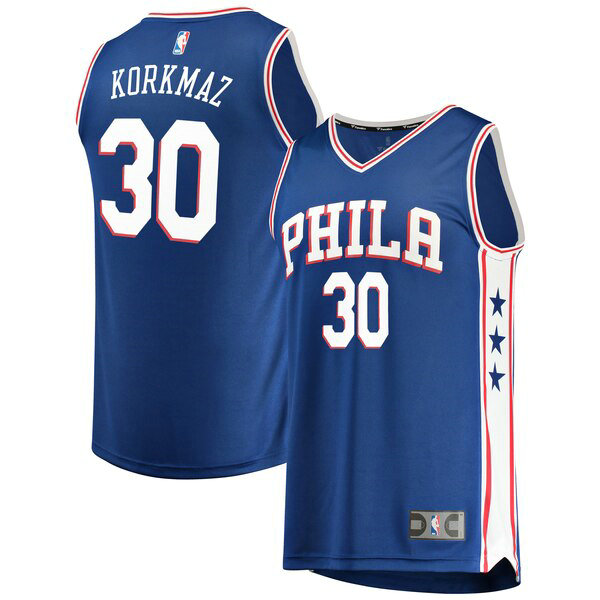 Camiseta baloncesto Furkan Korkmaz 30 Icon Edition Azul Philadelphia 76ers Hombre