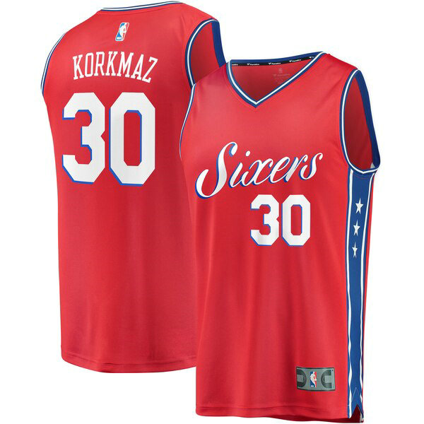 Camiseta baloncesto Furkan Korkmaz 30 Statement Edition Rojo Philadelphia 76ers Hombre