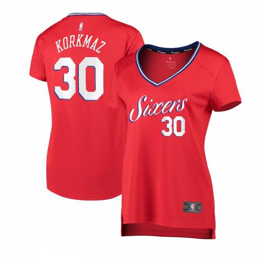 Camiseta baloncesto Furkan Korkmaz 30 statement edition Rojo Philadelphia 76ers Mujer