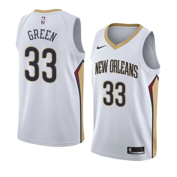 Camiseta baloncesto Garlon Verde 33 Association 2018 Blanco New Orleans Pelicans Hombre