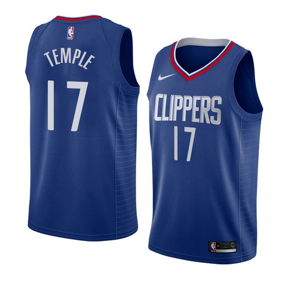Camiseta baloncesto Garrett Temple 17 Icon 2018 Azul Los Angeles Clippers Hombre