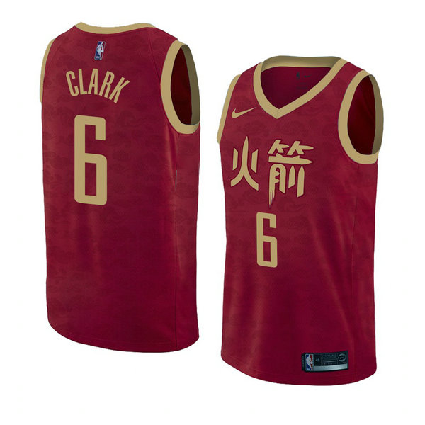 Camiseta baloncesto Gary Clark 6 Ciudad 2018-19 Rojo Houston Rockets Hombre