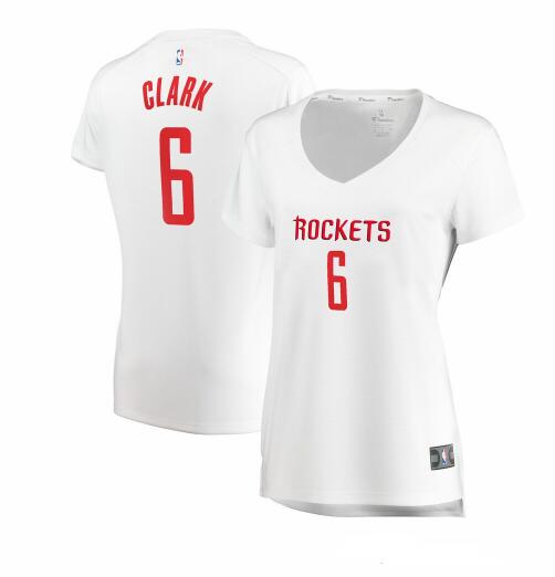 Camiseta baloncesto Gary Clark 6 association edition Blanco Houston Rockets Mujer