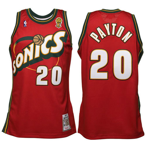 Camiseta baloncesto Gary Payton 20 Historic Retro Rojo Seattle Supersonics Hombre