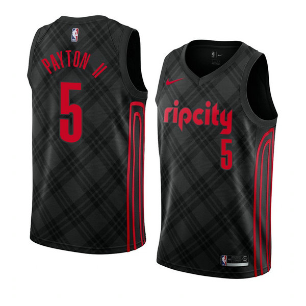 Camiseta baloncesto Gary Payton II 5 Ciudad 2018 Negro Portland Trail Blazers Hombre